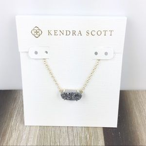 Kendra Scott Ever platinum drusy gold necklace